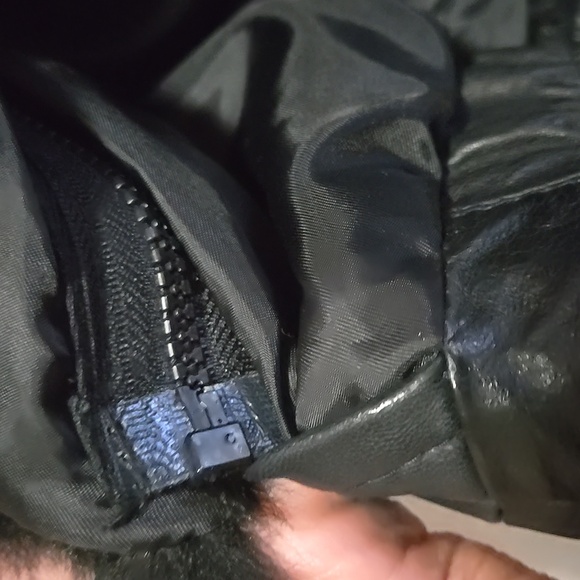 Raffaelo Golden Collection Leather RemovableOpossum Lined Bomber Jacket Size 46 - Picture 12 of 12